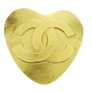 Chanel Heart Brooch Gold 95P 73695